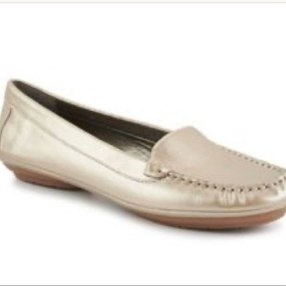 *Maripe* Cabin-Couture! Sz 8.5 Comfy Gold Metallic Leather Driving Shoes
